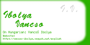 ibolya vancso business card